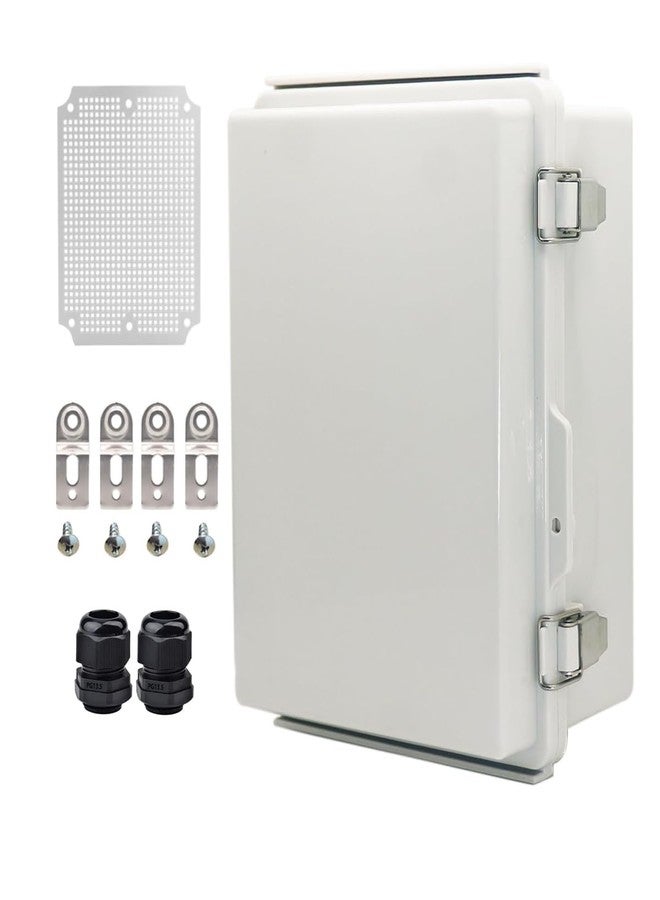 YETLEBOX Outdoor Waterproof Electrical Box Junction Box Weatherproof IP67 ABS Plastic Enclosure Switch Router Project Box Electronics DIY Enclosure With Mounting Plate Wall Bracket Grey 8.6"x6.6"x4.3" - Image 1