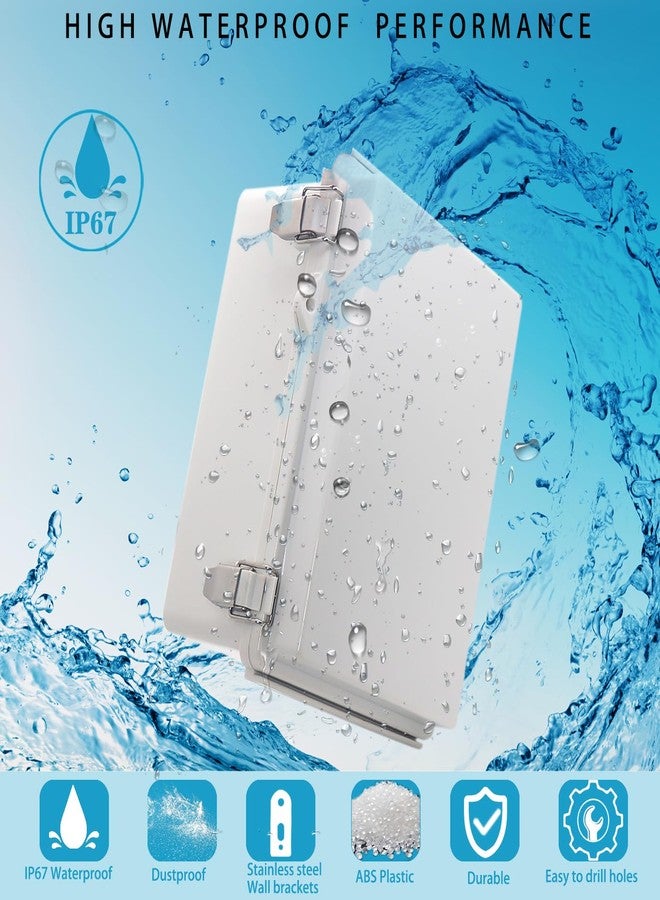 YETLEBOX Outdoor Waterproof Electrical Box Junction Box Weatherproof IP67 ABS Plastic Enclosure Switch Router Project Box Electronics DIY Enclosure With Mounting Plate Wall Bracket Grey 8.6"x6.6"x4.3" - Image 2