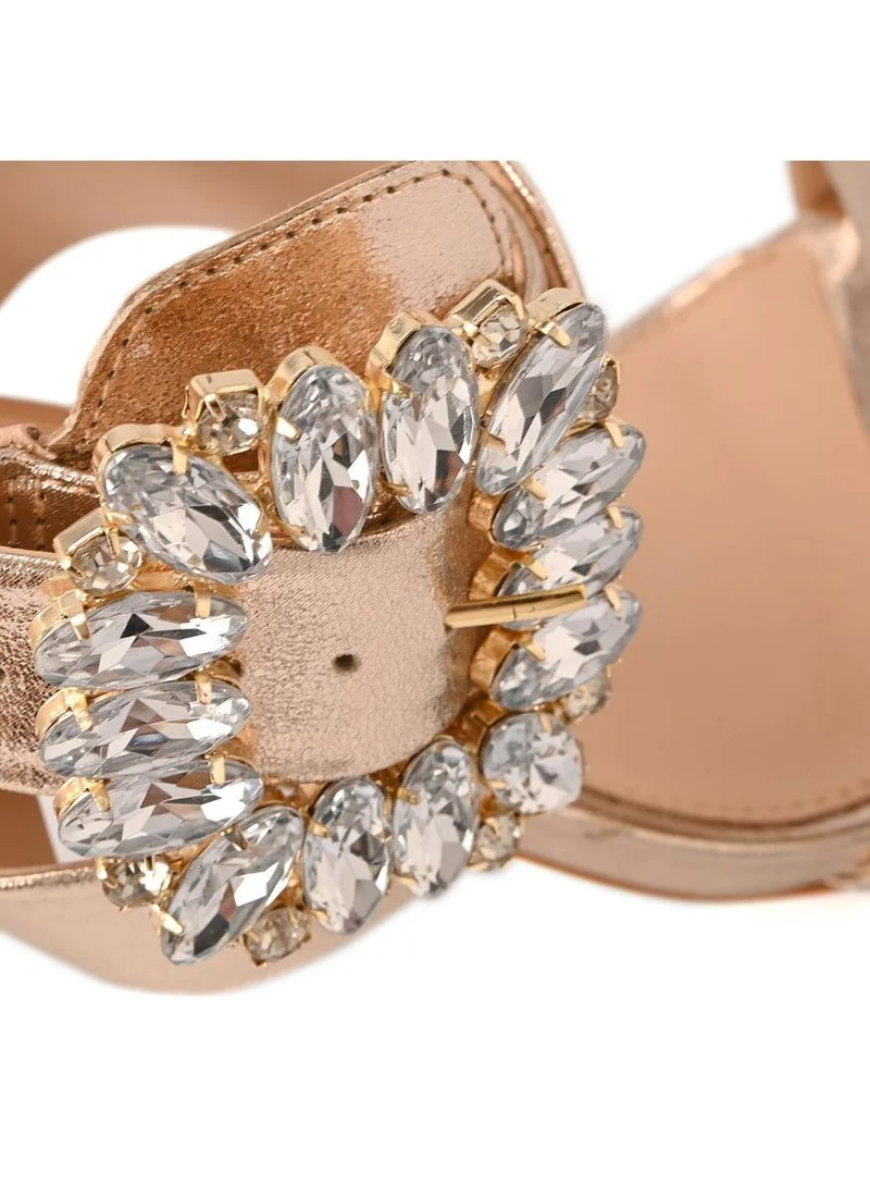 Carmen Steffens  Golden Buckle Sandal for Women | Best Price UAE
