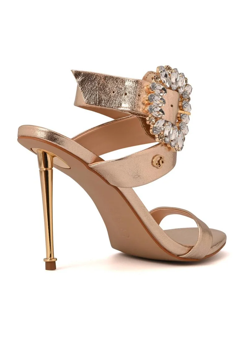 Carmen Steffens  Golden Buckle Sandal for Women | Best Price UAE