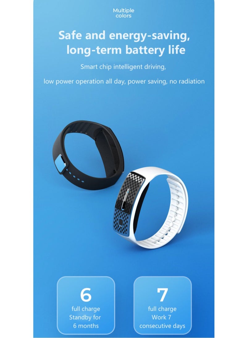 Electronic Bionic Wave Charging Summer Anti-mosquito Pest Control Wristband For Children Ultrasound Mosquito Repellent Bracelet (White)  - Image 2