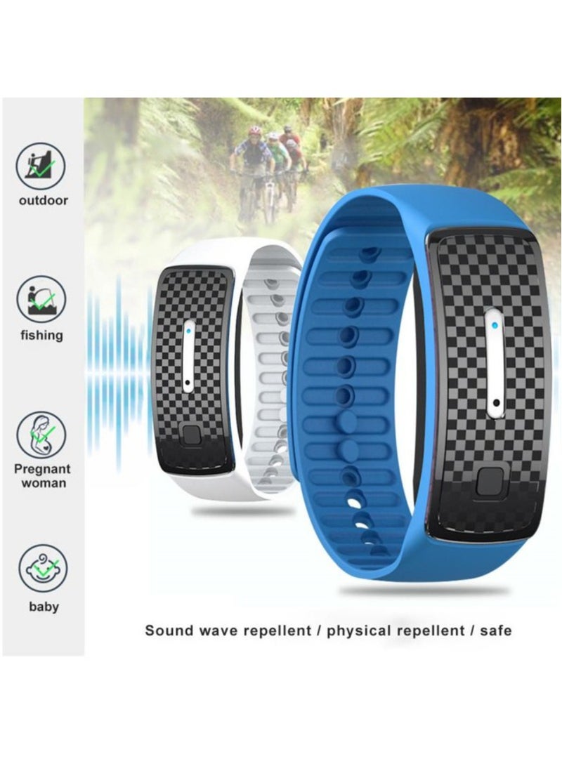 Electronic Bionic Wave Charging Summer Anti-mosquito Pest Control Wristband For Children Ultrasound Mosquito Repellent Bracelet (White)  - Image 5