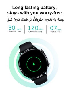 WAPIK Korean Brand Smart Watch Y5，Business Smartwatch, Waterproof Fitness Watch, Bluetooth Calling, Compatible with Android and iOS,Smartwatch For Men, Zinc Alloy Vacuum Plating, Heart Rate Monitoring，Black  - Image 4