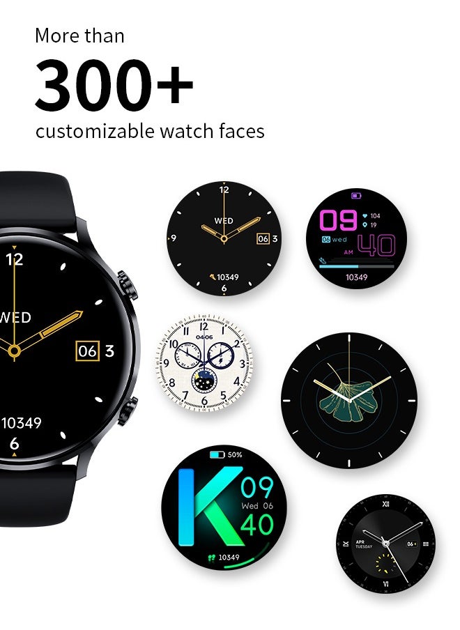 WAPIK - Korean Brand Smart Watch Y5，Business Smartwatch, Waterproof Fitness Watch, Bluetooth Calling, Compatible with Android and iOS,Smartwatch For Men, Zinc Alloy Vacuum Plating, Heart Rate Monitoring，Black - Image 1