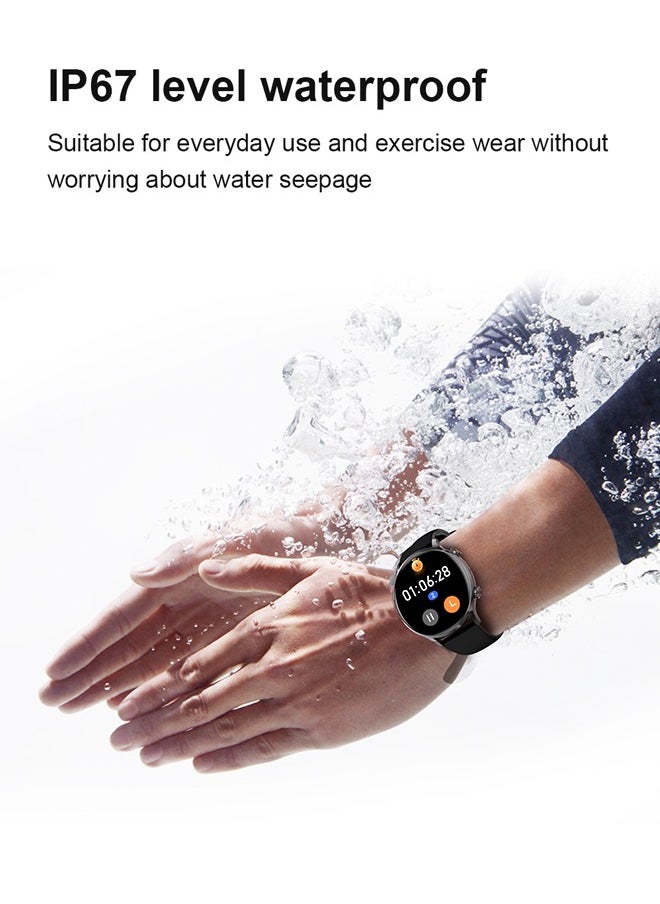 WAPIK - Korean Brand Smart Watch Y5，Business Smartwatch, Waterproof Fitness Watch, Bluetooth Calling, Compatible with Android and iOS,Smartwatch For Men, Zinc Alloy Vacuum Plating, Heart Rate Monitoring，Black - Image 1