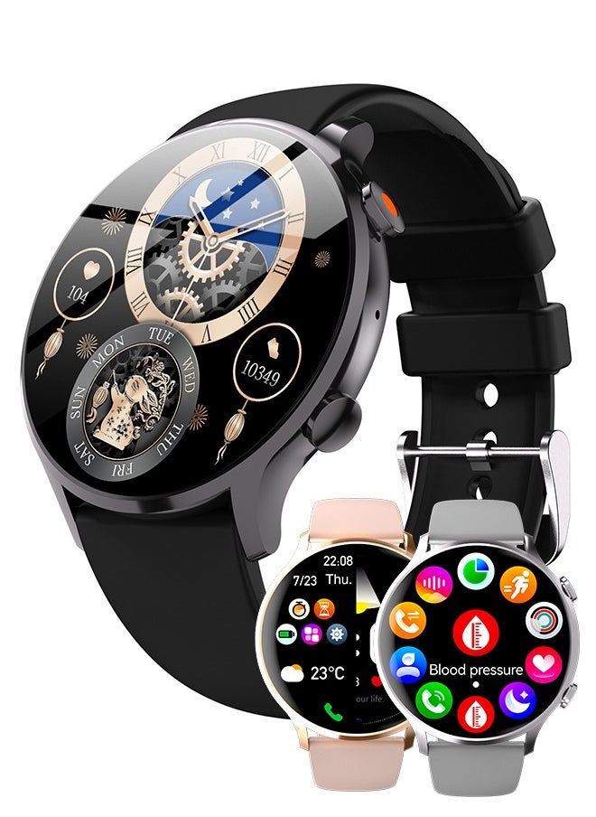 WAPIK - Korean Brand Smart Watch Y5，Business Smartwatch, Waterproof Fitness Watch, Bluetooth Calling, Compatible with Android and iOS,Smartwatch For Men, Zinc Alloy Vacuum Plating, Heart Rate Monitoring，Black - Image 1