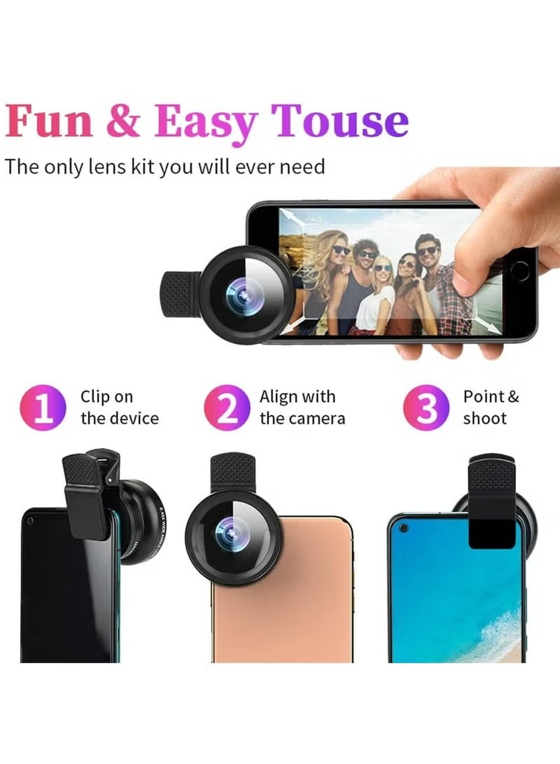 Geustos 2PCS Professional 2 in 1 Lens Universal Clip 37mm Mobile Phone Lens 0.45x 49uv Super Wide-Angle + Macro HD Lens for All Smartphones - Image 5