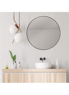 Pixels Furniture Aluminum Metal Frame Round Wall Mirror for Living Room, Entryway, Dressing Table, Bathroom, Black, 80cm - pzsku/Z25E970460BF3A68E9D38Z/45/_/1738268801/7c34a1fe-afa6-4dbe-9fc9-343b94fd1661