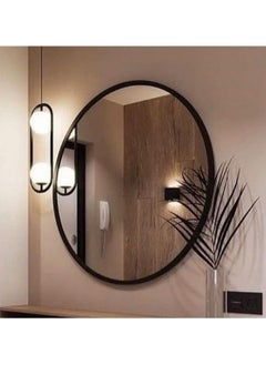 Pixels Furniture Aluminum Metal Frame Round Wall Mirror for Living Room, Entryway, Dressing Table, Bathroom, Black, 80cm - pzsku/Z25E970460BF3A68E9D38Z/45/_/1738268802/fb4b7768-c8a6-44b5-8a54-b095040bbe24