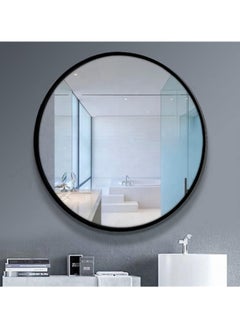 Pixels Furniture Aluminum Metal Frame Round Wall Mirror for Living Room, Entryway, Dressing Table, Bathroom, Black, 80cm - pzsku/Z25E970460BF3A68E9D38Z/45/_/1738268813/0581cc0b-f597-46aa-834e-aa5662fc4f93