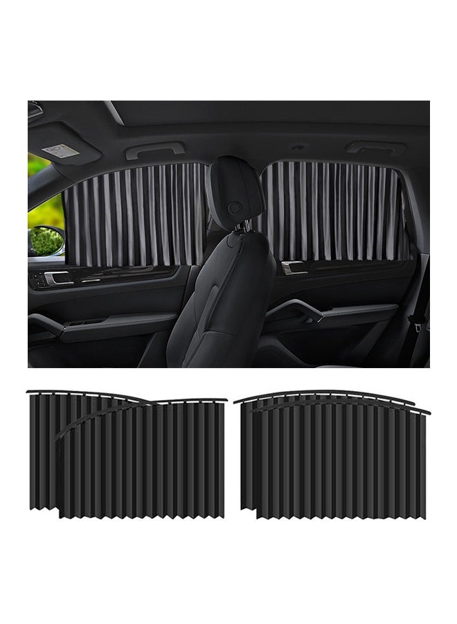 4 قطع ستائر جانبية للسيارة، ستارة سيارة مغناطيسية مع حماية الخصوصية، مناسبة للسفر والتنقل اليومي - Image 1