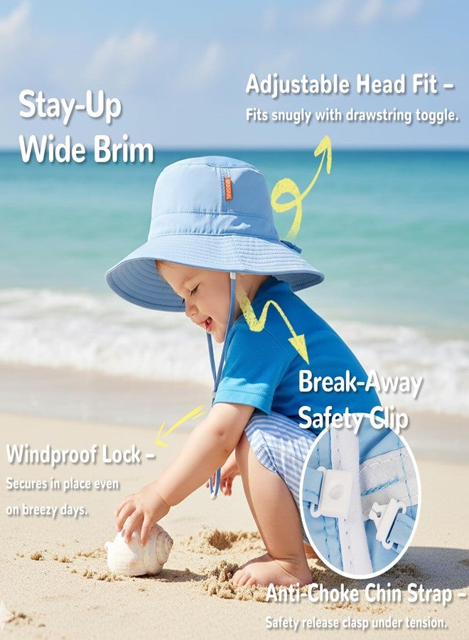 HECCEI Baby Sun Hat with Wide Brim - Windproof, Sunscreen, Warm, DryShade PackNest UPF 50+ Beach Hat for Outdoor, 6-24 Months Pink - Image 3