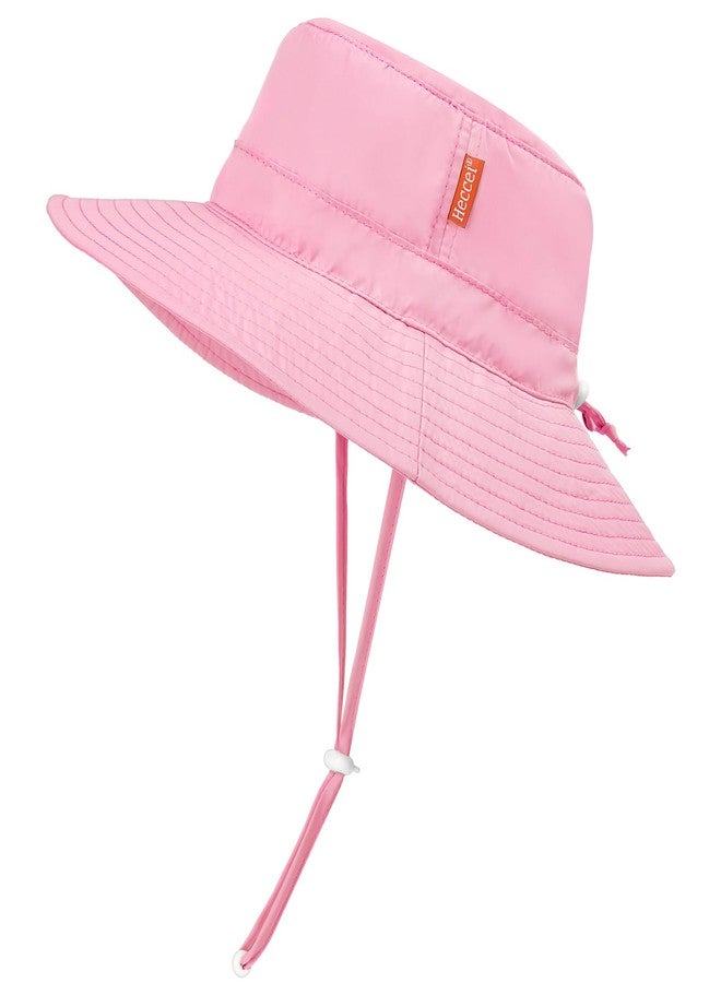 HECCEI Baby Sun Hat with Wide Brim - Windproof, Sunscreen, Warm, DryShade PackNest UPF 50+ Beach Hat for Outdoor, 6-24 Months Pink - Image 1