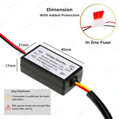 Durvient.com® Smart Automatic LED DRL Controller For Car LED Daytime Running Light Relay Harness Dimmer (Pack of 1) - Image 2