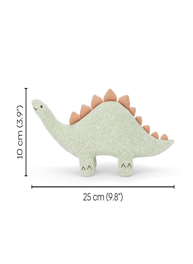 Haus & Kinder Knitted Dinosaur Soft Toy - 100% Cotton Cover Toy Gift for Kids, Soft Toys for Girls & Soft Toys for Boys, Toddler Toys, Toys for New Born Baby Boy and Girls, Mint-Natural, 10X25 CM, 1Pc - Image 4