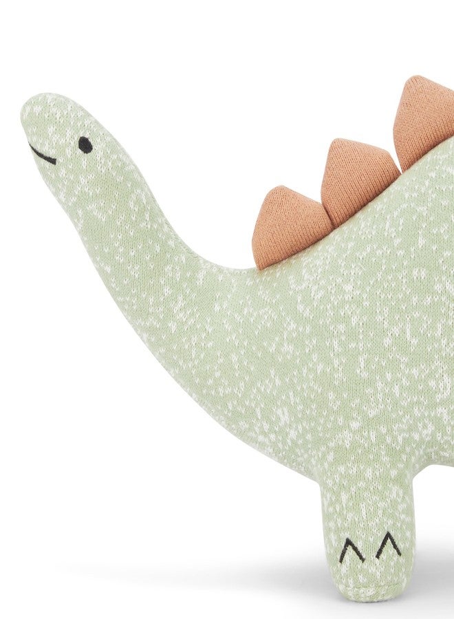 Haus & Kinder Knitted Dinosaur Soft Toy - 100% Cotton Cover Toy Gift for Kids, Soft Toys for Girls & Soft Toys for Boys, Toddler Toys, Toys for New Born Baby Boy and Girls, Mint-Natural, 10X25 CM, 1Pc - Image 3