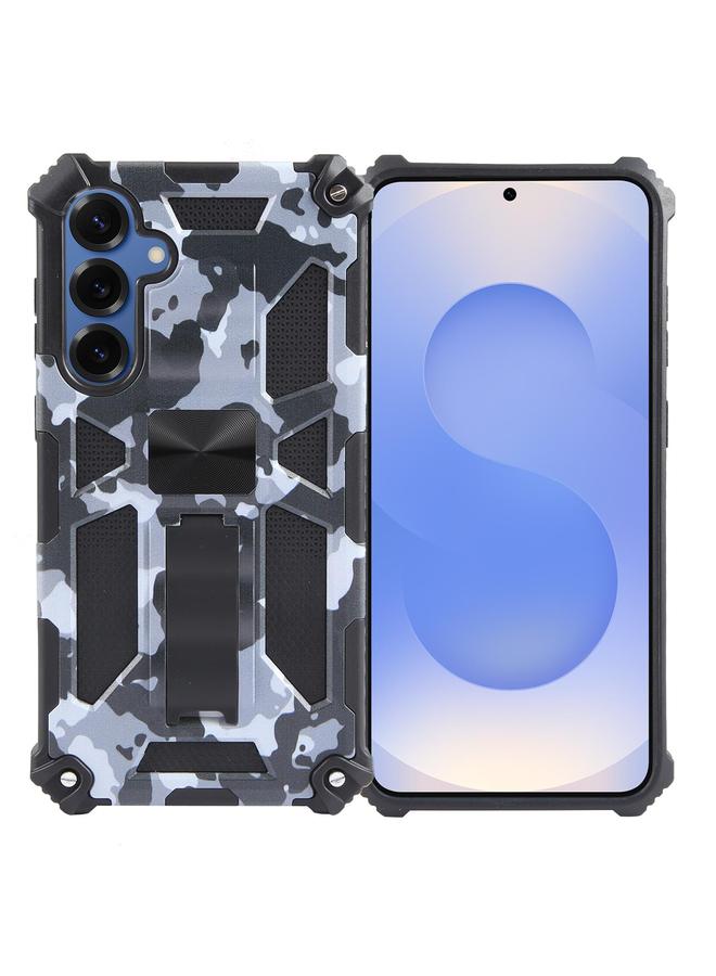 S-TOP Case For Samsung Galaxy S25+ 5G Camouflage Armor Kickstand TPU Hybrid PC Magnetic Phone Case - Image 1