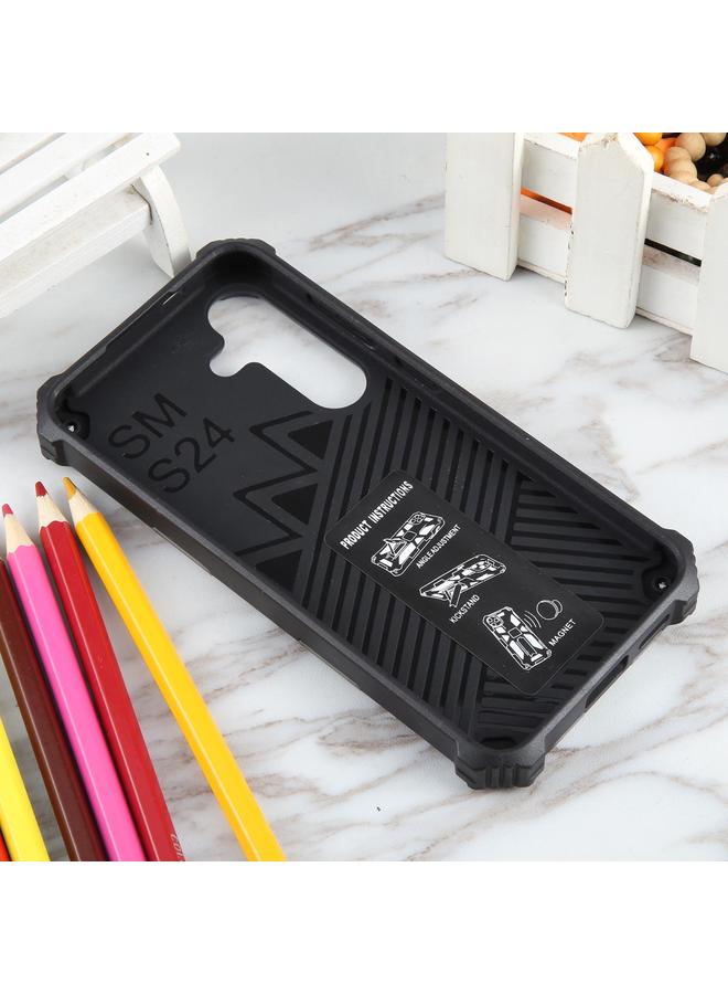 S-TOP Case For Samsung Galaxy S25+ 5G Camouflage Armor Kickstand TPU Hybrid PC Magnetic Phone Case - Image 3