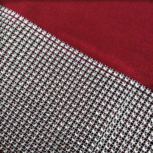 OZXCHIXU 13inch x 72inch Table Runner with Diamante Strip and Tassels (red) - Image 4