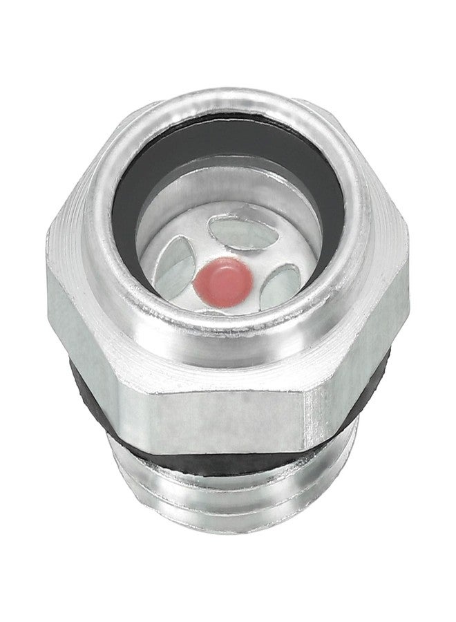 PATIKIL Air Compressor Oil Sight Glass, G 1/2" Male Thread Aluminum Alloy Oil Liquid Level Gauge Pack Air Compressor Parts with O-ring - Image 1
