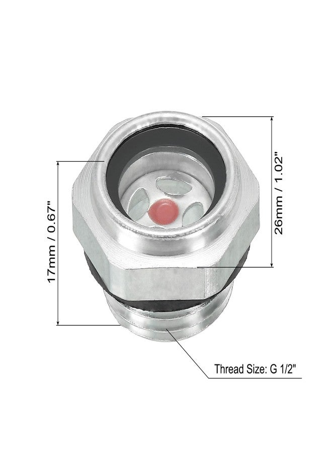 PATIKIL Air Compressor Oil Sight Glass, G 1/2" Male Thread Aluminum Alloy Oil Liquid Level Gauge Pack Air Compressor Parts with O-ring - Image 2