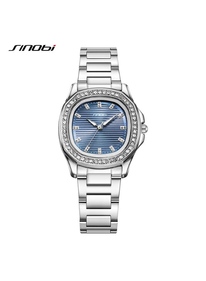 SINOBI Nautilus Quartz Watch for Women, 30M Water-Resistant (Blue) - Image 1