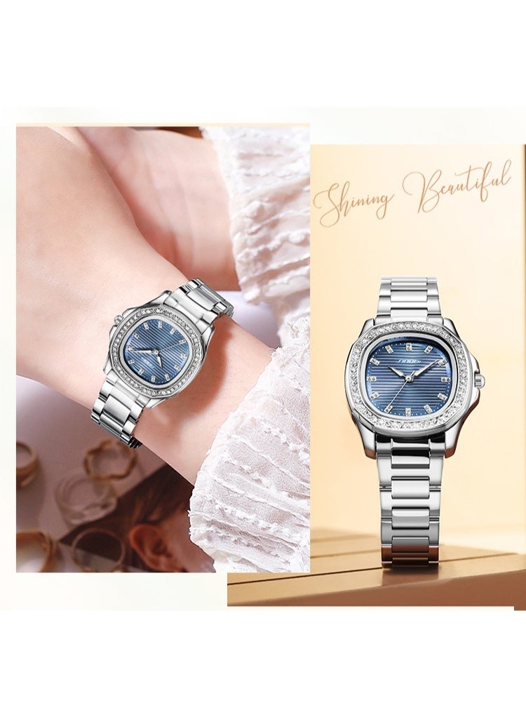 SINOBI Nautilus Quartz Watch for Women, 30M Water-Resistant (Blue) - Image 2