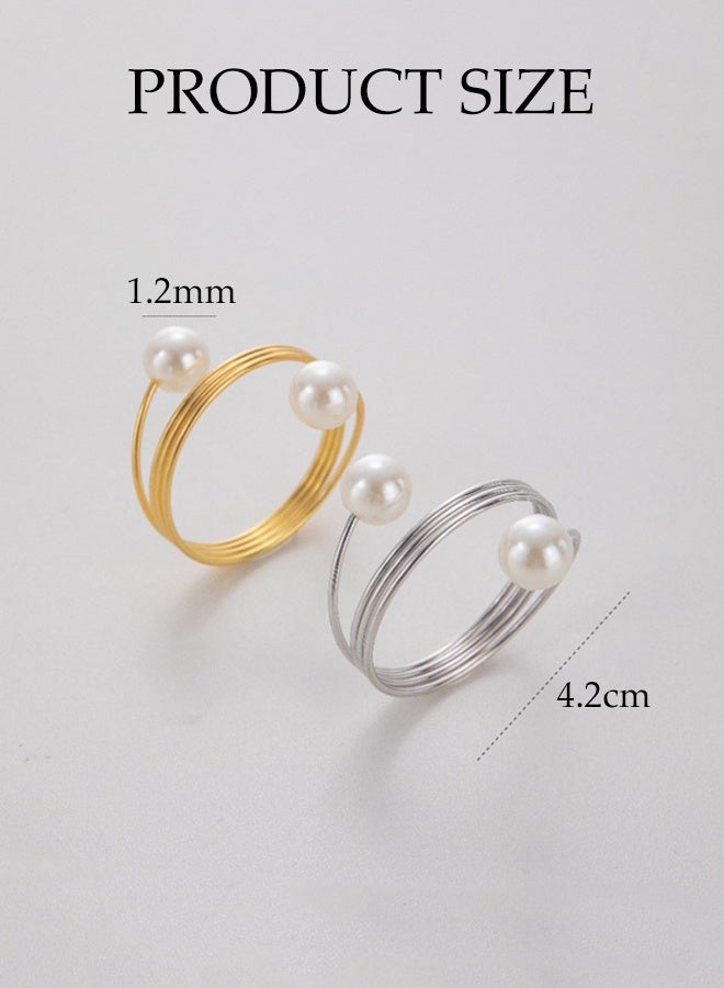 8Pcs Pearl Napkin Rings,Silver Metal Towel Rings For Wedding Table Birthday Party Decoration,Hotel Fancy Napkin Buckle for Banquet - Image 2