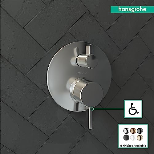 hansgrohe Ecostat Modern Pressure Balance Shower Valve Trim with Diverter in Chrome, 04447000 - Image 3