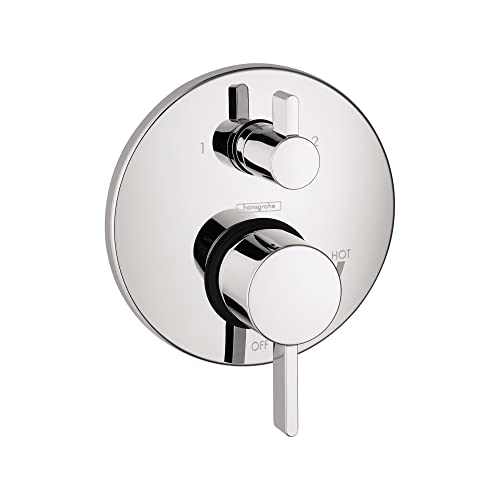 hansgrohe Ecostat Modern Pressure Balance Shower Valve Trim with Diverter in Chrome, 04447000 - Image 1