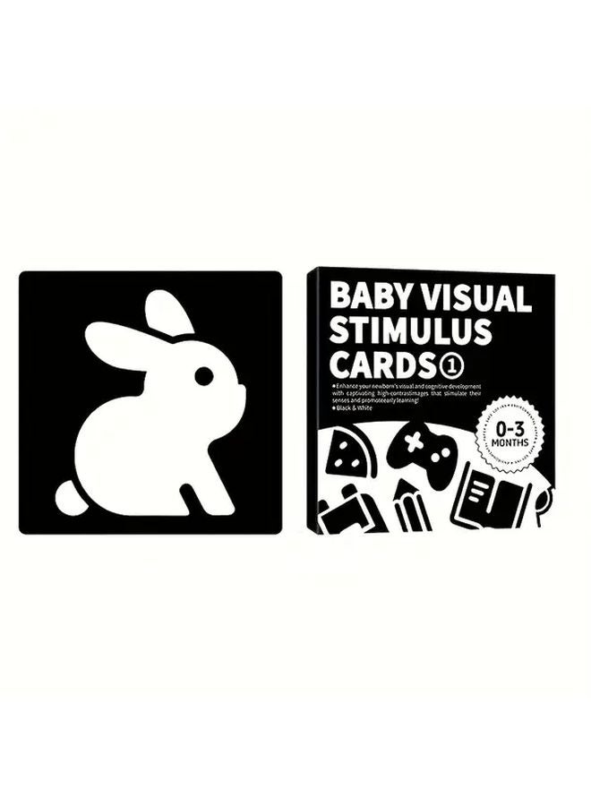 15 قطعة من البطاقات المعرفية ذات الوجهين بالأبيض والأسود لتطوير الرؤية لدى الرضع - Image 2