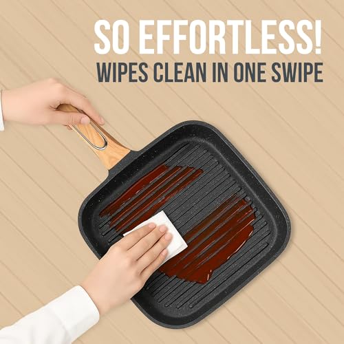 CPENSUS Square Grill Non Stick pan for Cooking Granite Finish Frying pan tawa for Kitchen 29cm 2.5 mm Induction Base Omlette Egg Fish Gas & Induction Compatible - Image 5