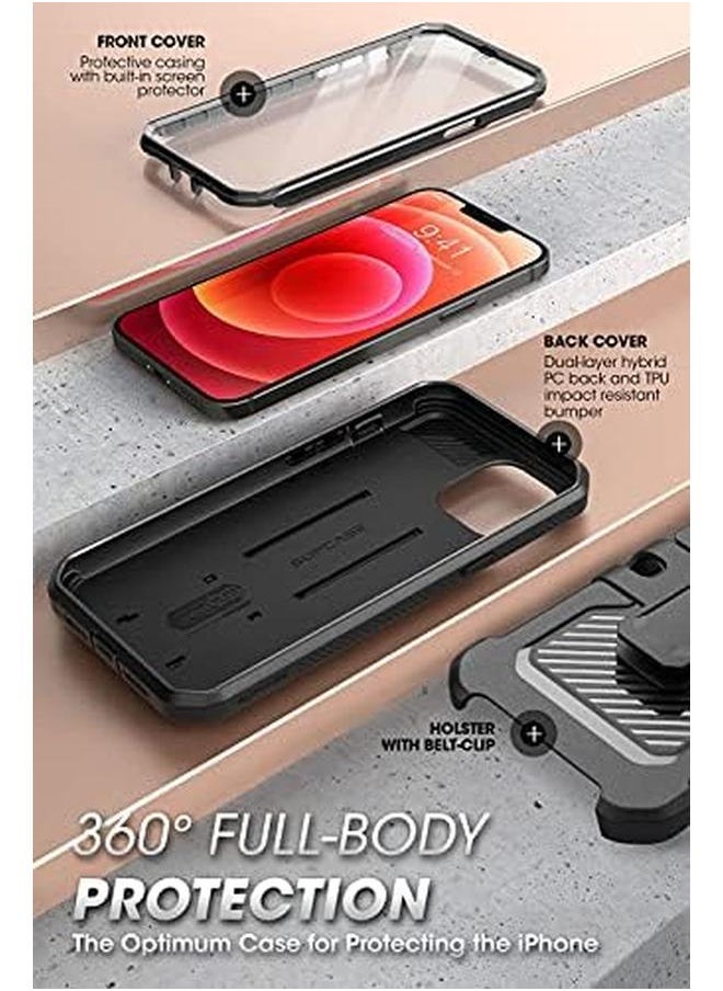 SupCase - Unicorn Beetle Pro Series Built In Screen Protector Full Body Rugged Holster Case For Iphone 13 Pro Max 2021 Release 6.7In Black - Image 1