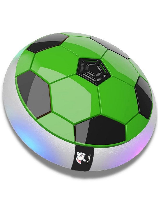 Storio Hover Football | Indoor Floating Hoverball | Disc with Soft Foam Bumpers | Colorful LED Lights | Air Football Soccer Game for Kids | Made in India | BIS-Approved (Green) - Image 1