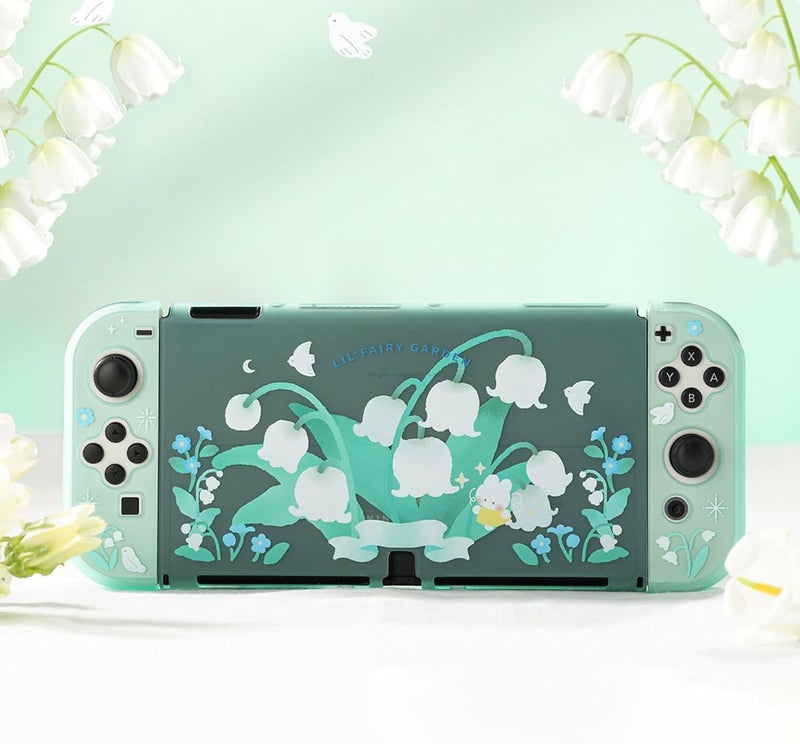 GeekShare حافظة GeekShare الواقية لـ Switch OLED - غطاء صلب نحيف متوافق مع Switch OLED ووحد�� التحكم في الألعاب - زنبق الوادي - Image 5
