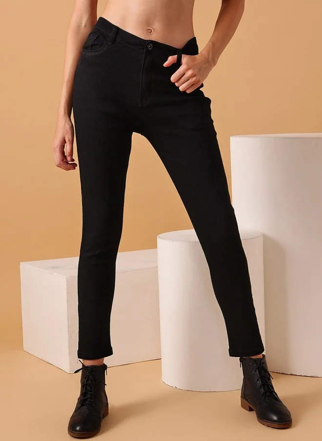 STREET 9 Black Skinny Fit Stretchable Jeans for Women