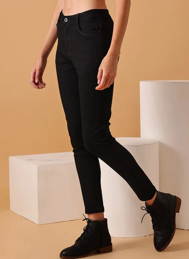 STREET 9 Black Skinny Fit Stretchable Jeans for Women