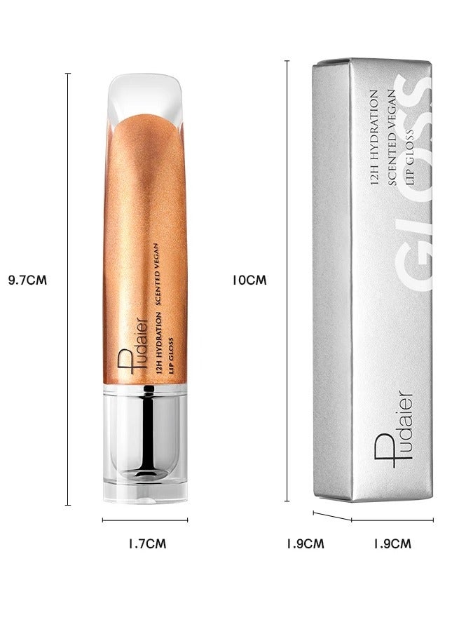 pudaier Lip Gloss Plumping Moisturizing and 12H Hydration Scented Vegan Lip Plumper Liquid Lipstick Sparkling Shiny Glossy Finish Lip Color Lifter Lip Plump Oil Gloss Lip Oil 02 - Image 5