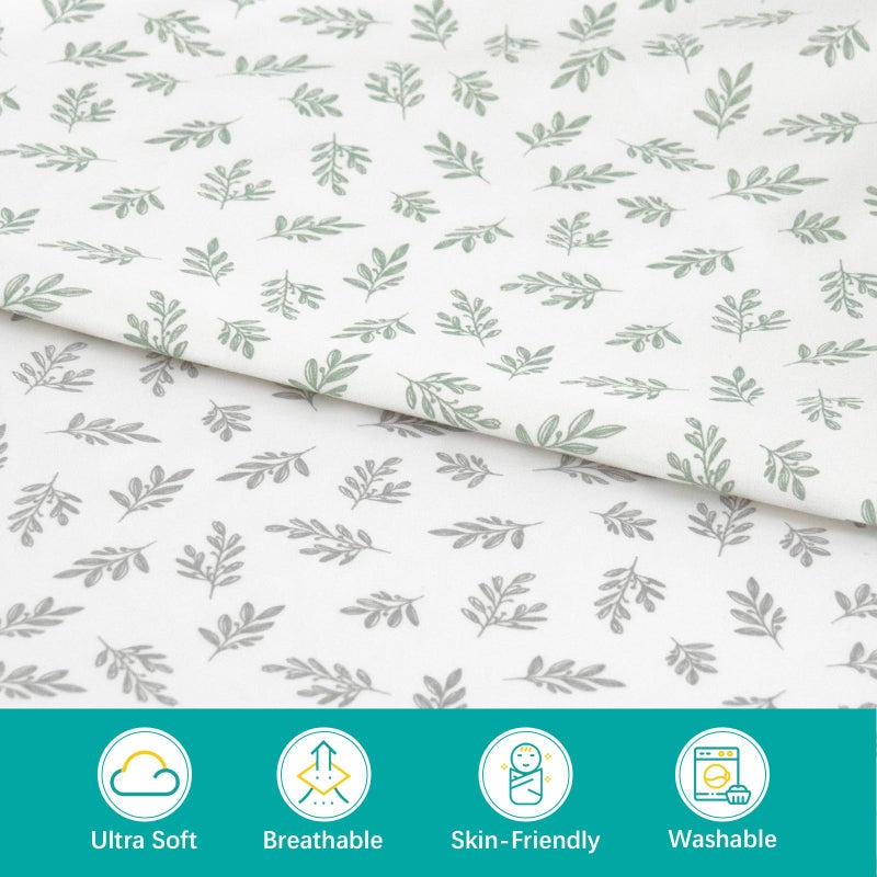 Biloban Crib Sheets Fitted for Boys and Girls, 2 Pack Crib Sheet Fits for Standard Crib Mattress, Neutral Toddler Bed Sheets, Lovely Print, 52â€X 28â€ - Image 3