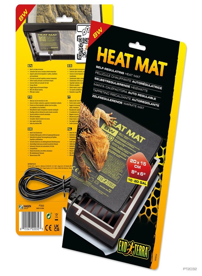 Exo Terra Heat Mat - Self-Regulating Reptile Heating Pad for Terrariums, Conductive Source for Reptiles & Amphibians, Fast Warm-Up, Safe & Energy Efficient, Even Distribution 8W - Image 1