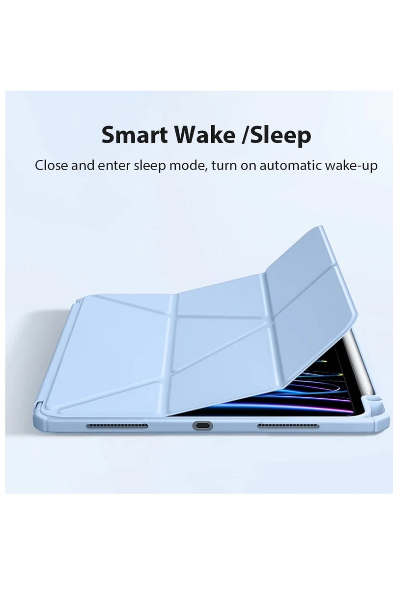 iPad Air 13-inch 2024 Case Smart Folio Slim Stand Cover Auto Sleep/Wake, with Pencil Slot, Clear Back Cover - Image 2