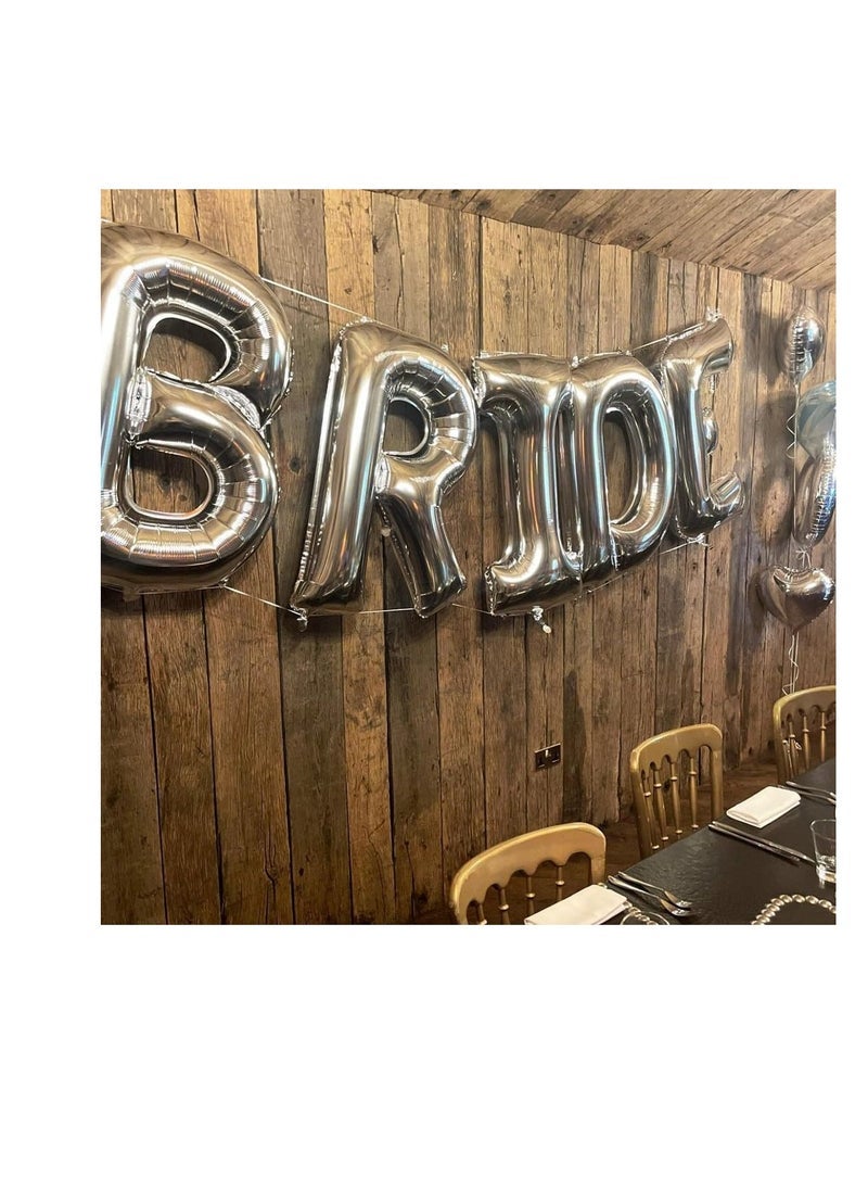 بارتي ويذ إيما الحروف الفضية من الألف إلى الياء بالونات 32 بوصة كبيرة الأبجدية البالونات الفضة رقائق الهيليوم رسالة بالون راية لحفل عيد ميلاد الذكرى السنوية زفاف الزفاف (فضي-X) - Image 2