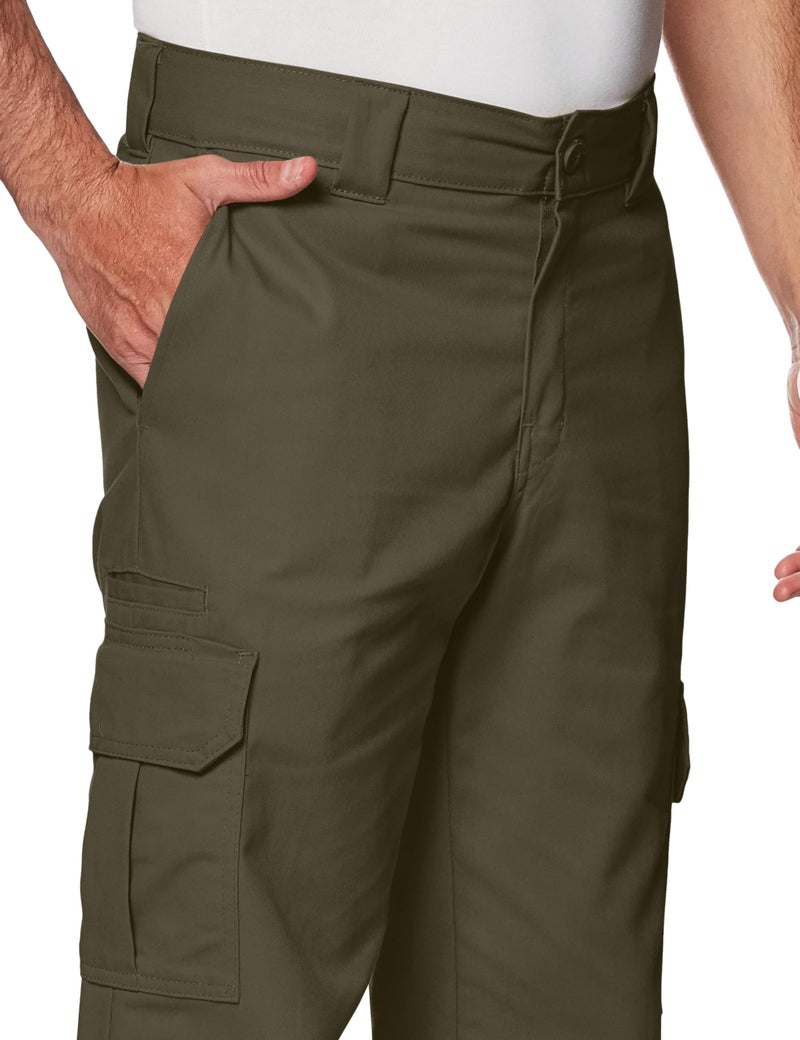 Dickies بنطال كارغو للرجال من ديكيز، تصميم مستقيم مرن، لون موس v1، مقاس 30W x 32L - Image 3