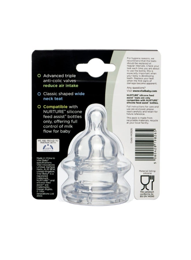 Vital Baby NURTURE Silicone Feed Assist Teats Slow Flow – 2pk - Image 5