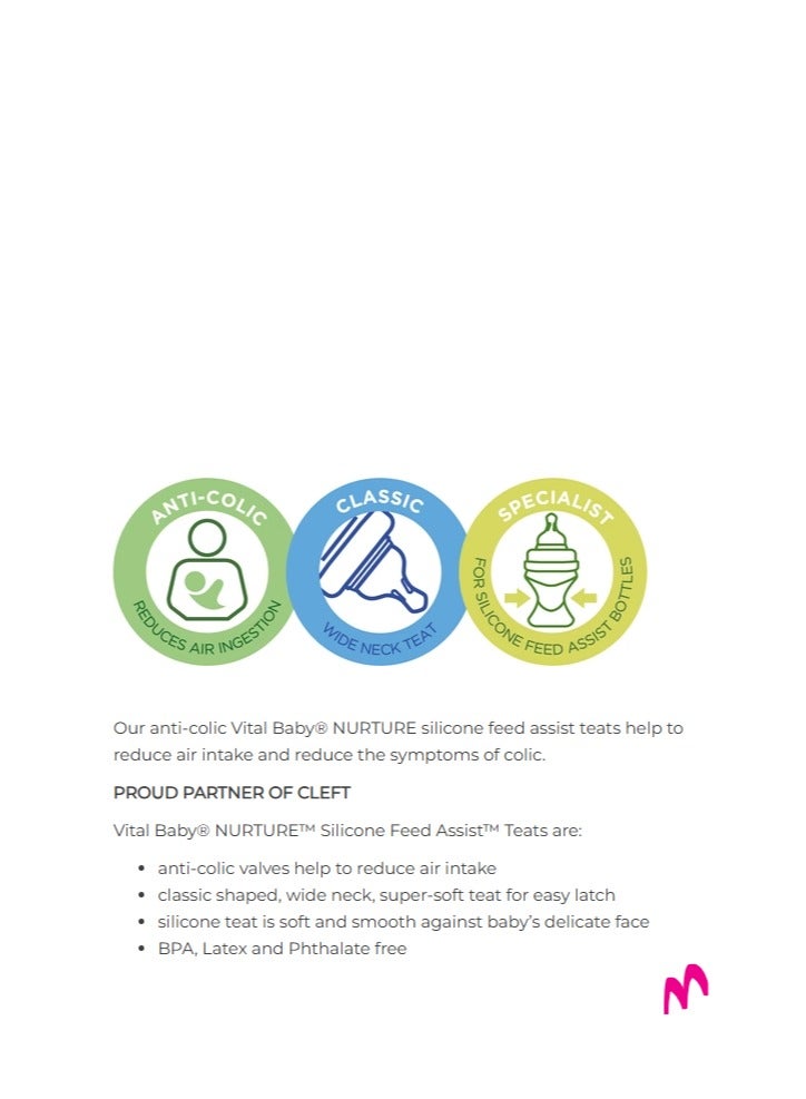 Vital Baby NURTURE Silicone Feed Assist Teats Slow Flow – 2pk - Image 4