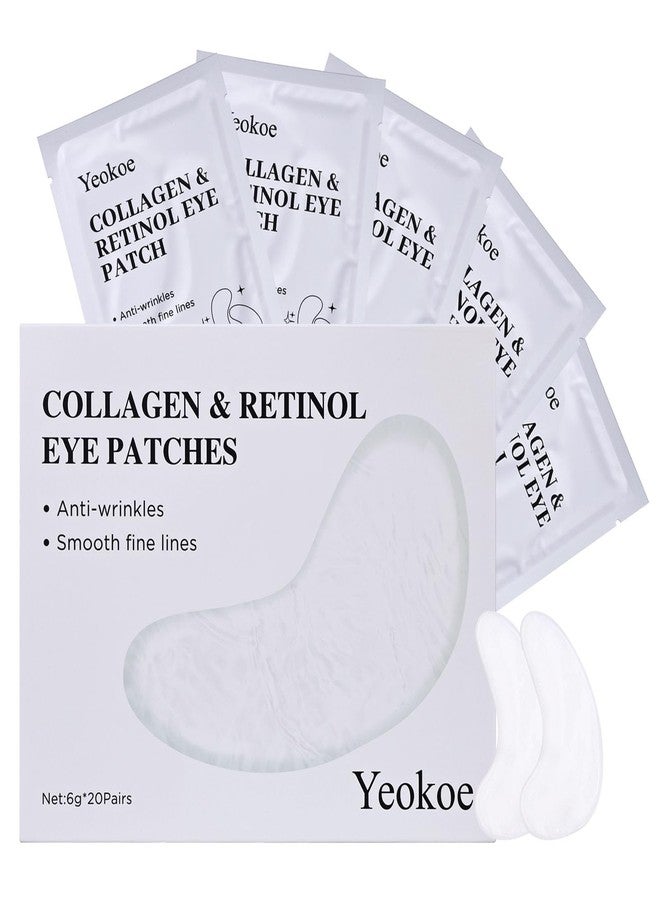 Yeokoe Under Eye Patches for Dark Circles,Puffy Eyes,20 Pairs Face Masks SkinCare With Collagen and Retinol for Anti wrinkles Smooth Fine Lines - Image 1
