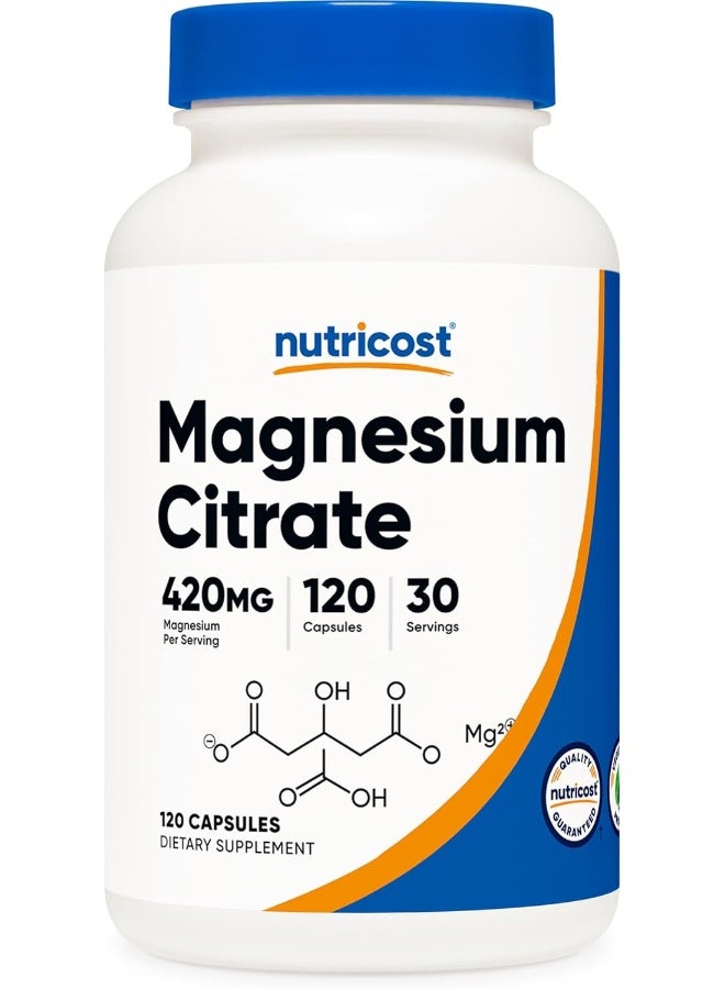 Nutricost Magnesium Citrate 420mg, 120 Capsules - Image 1