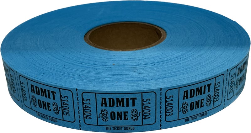 The Ticket Gurus-2000 Blue Admit One Single Roll Consecutively Numbered Raffle Tickets - Image 5