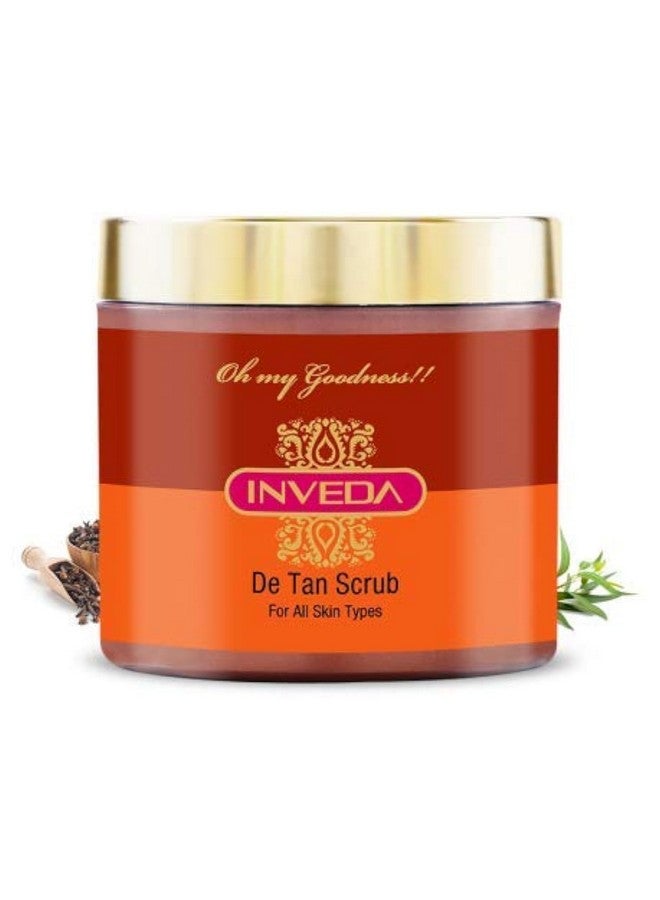 Inveda De Tan Scrub for Tan Free and Even Skin with Basil, Clove Oil, Sesame Seed Oil, and Lemon Peel Extracts for Clear & Smooth Skin, 100ml - Image 1