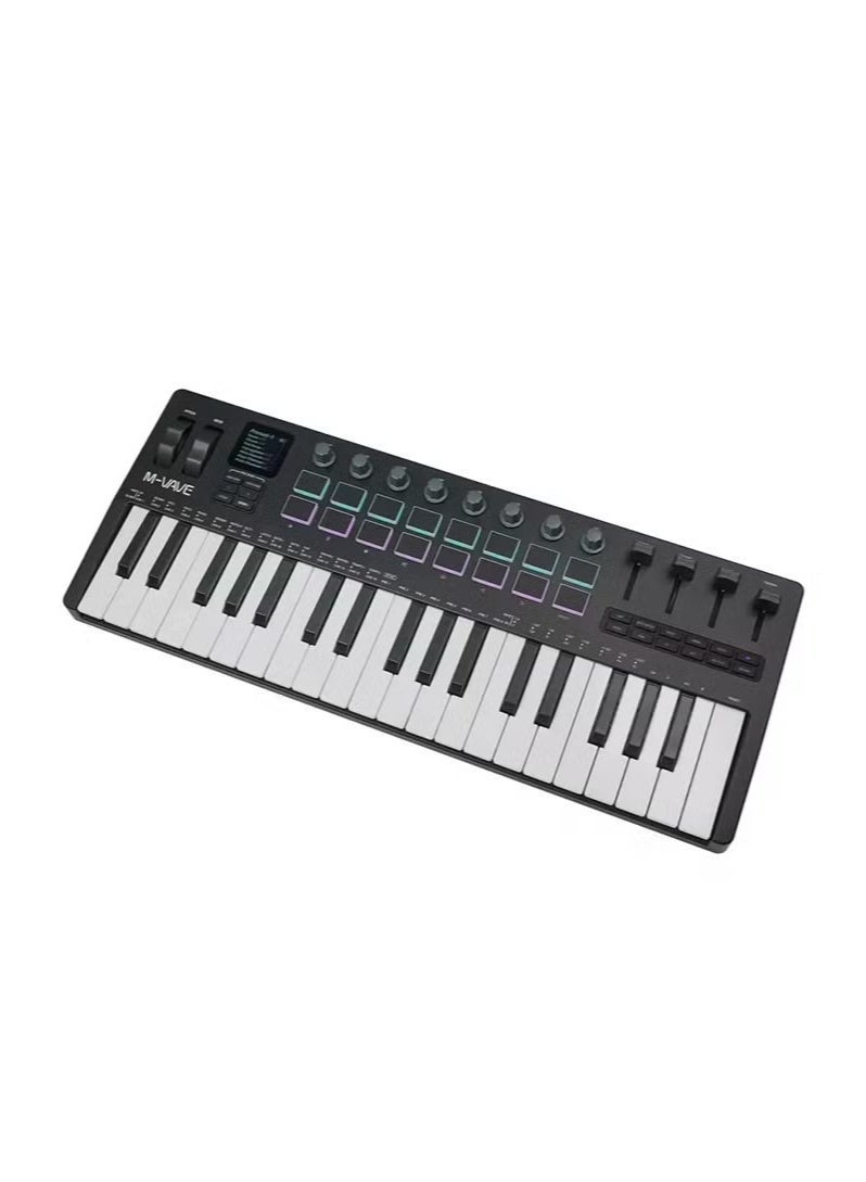 M-vave SMK-37 PRO 37-Key Portable MIDI Keyboard 16 RGB Pads 4 Faders 8 Encoders Built-in Legendary DX-7 FM Synth Engine - Image 1